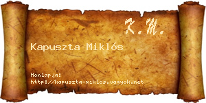 Kapuszta Miklós névjegykártya