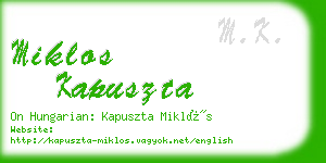 miklos kapuszta business card